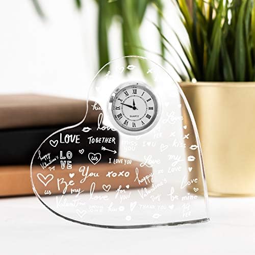 Aşk Temalı Hediye Akrilik Kalp Saat