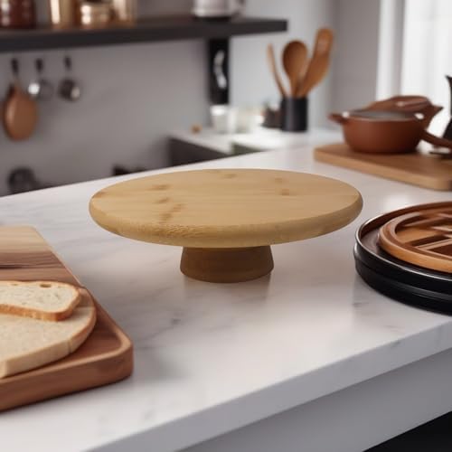 Ayaklı Yüksek Bambu Sunum Tabağı | Yükseltici Ayaklı Bambu Sunum Tepsisi – Doğal, Şık ve Dayanıklı (20cm*20cm*6cm)