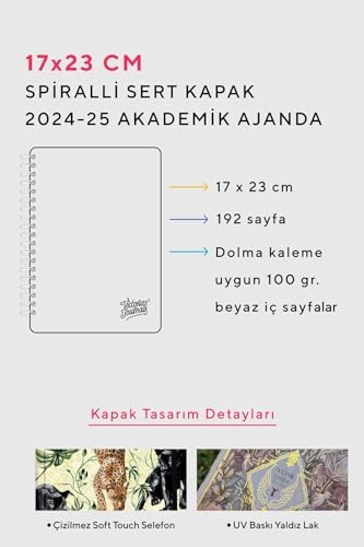 Akademik Ajanda 2024-2025 Spiralli 17x23cm 100gr.