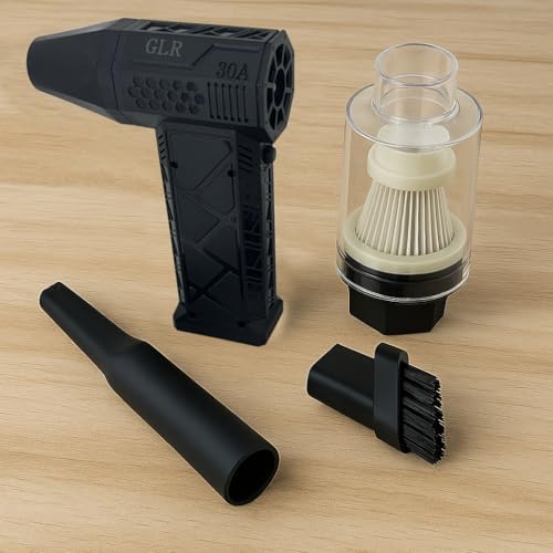 130000 RPM Mini Turbo Jet Hava Üfleyici Süpürge 2in1 Araba, Klavye Temizle, Mangal veya Serinleme Taşınabilir Mini Fan El Tipi 4 Modlu Fan Seviyesi Şarj Edilebilir 4000mAh FZM-01 (Siyah)