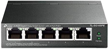 TL-SG105PE, 5-Port Gigabit Easy Smart Switch with 4-Port PoE+