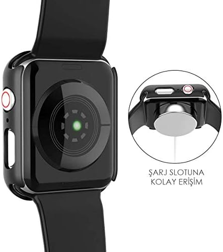 SE 40mm için Kılıf Premium Slim WatchBand Siyah [ SE 40mm ile Uyumlu Kılıf - Siyah]