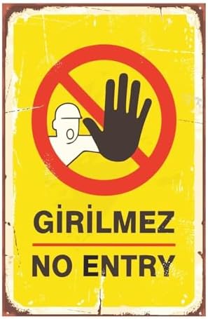 Girilmez No Entry Retro Ahşap Mdf Tablo