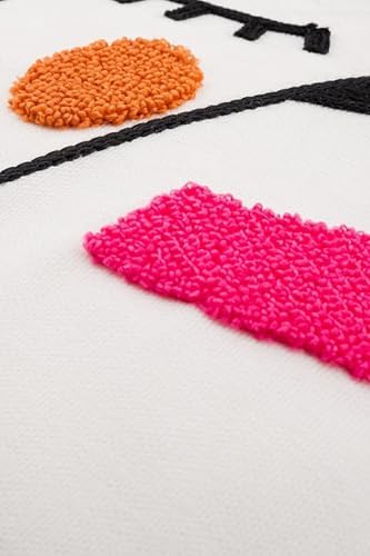 45X45 Özel Tasarım Panç Süzene Desen Dekoratif Kırlent Kılıfı Modern Beyaz 50