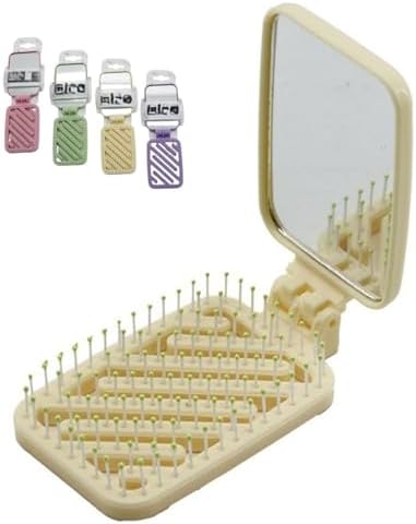 ® Dikdörtgen Katlanır Aynalı Tarak – Çocuk ve Yetişkin Kullanımı İçin | Çanta Boy, Taşınabilir, Ergonomik Plastik Tarak (17,5 cm) – Katlanır Ayna ve Delikli Tasarım Karışık Renk