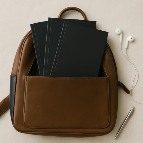 Amerikan Ciltli, A5 Noktalı Not Defter, 64 Yaprak, 90 gr. Ivory Kağıt, Ofis İçin İdeal, Plan (Siyah Kapak)