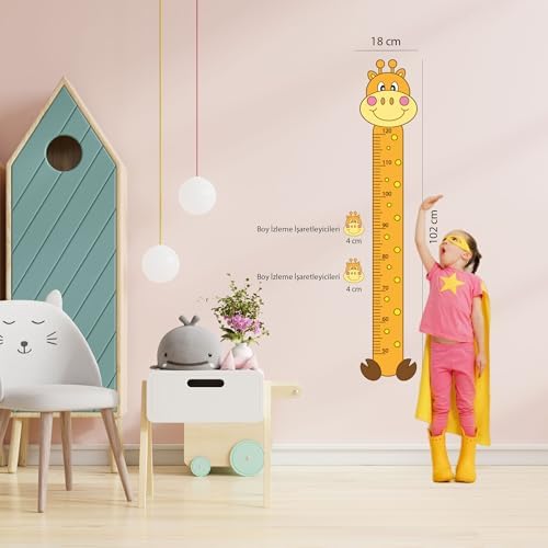 Desenli Boy Ölçer - Bebek ve Çocuk Odası Boy Cetveli