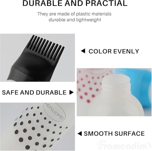 2 Adet Saç Boyama Şişesi – Tarak Uçlu Uygulama Aparatı, Kademeli Renkli Plastik Sıkmalı Şişe Aplikatör Fırçası Saç Boyası Ev Salon için 170 ml Pembe - Mavi