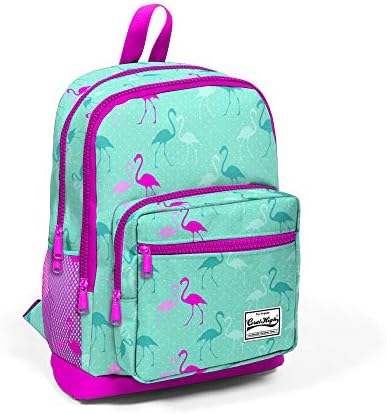 İlkokul Sırt Çantası - Kız Çocuk Pembe Yeşil Flamingolar - Dört Bölmeli