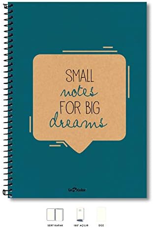 Lé 2015075/3 Eco Sert Kapaklı, Spiralli, Sarı Kağıtlı, 200 Sayfa, Mavi