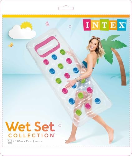 59894 Şeffaf Pencereli Bardaklı Yatak 188 cm, su sporları, plaj malzemesi, şişme ürün, yüzme aksesuarı, kamp, dalış, güvenlik