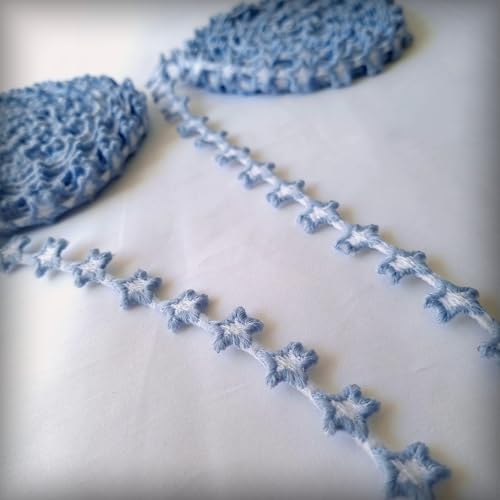 Yıldızlı Nakış Kurdele Seti - Tekstil Sanat hobisi (Mavi)