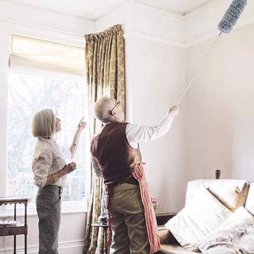 Teleskopik 3'lü Mop Toz Alma Püskülü Çok Fonksiyonlu Temizlik Seti,Boşluk Ve Tavan Temizliği İçin Uzayabilir Toz Alma Seti