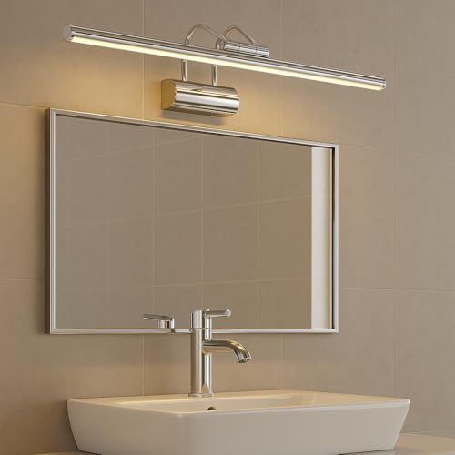 Krom Kasa LED Flüt Aplik | 6W | 3200K Gün Işığı | 35cm | Duvar Tipi Ayna/Tablo/Resim/Banyo Üstü Dekoratif Işık | IP20 İç Mekan Kullanım