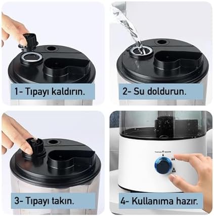 Rbh-03 Ultrasonik Hava Nemlendirici 4 Litre Hava Nemlendirici Buhar Makinesi Aroma Difüzörü 4l Nemlendirici - Otomatik Kapanma