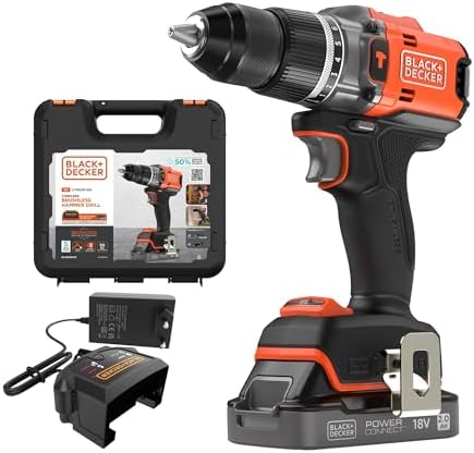 &Decker BLD682D1XK-QW 18V POWERCONNECT™ Kömürsüz Şarjlı Matkap/Vidalama (1 x 2.0Ah Akü, 1A Şarj Cihazı ve Kitbox ile)