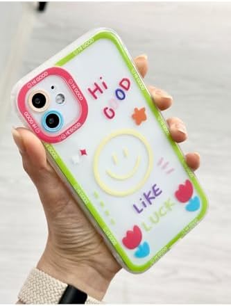 11 ile Uyumlu (Köşeli - 12 Görünümlü) Şeffaf Hi Good Baskı Desenli Silikon Kılıf