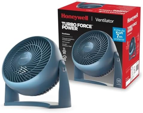 TurboForce Turbo Vantilatör HT900NE4 Sessiz Soğutma, 90 Dereceye Kadar Ayarlanabilir Eğim Açısı, 3 Hız Ayarı, Duvara Montaj, Masa Vantilatörü - Mavi