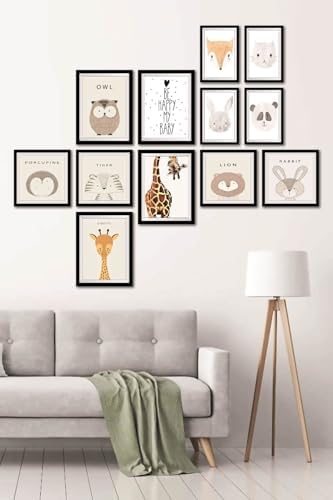 12 Parça Dekoratif Mdf Tablo Seti Çerçeve Görünümlü DEKOLIADKJ046