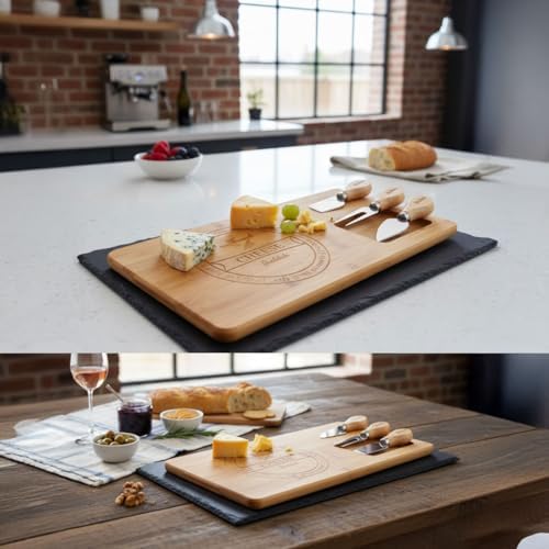 Bambu Peynir Sunum Tabağı, Meyve Yiyecek Tahta Sunum Tabağı 4 Parça | Doğal ve Şık Bambu Peynir - Lezzetli Atıştırmalıklarınızı Şık Bir Şekilde Sunun!