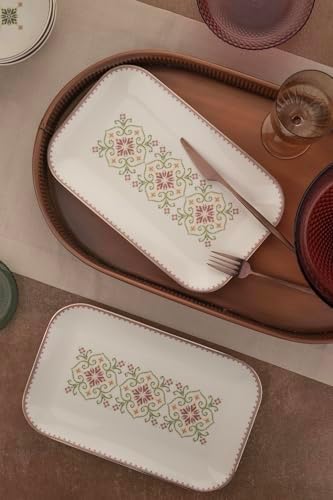 Porselen Minas 2 Parça 32x20 Santimetre Kayık Tabak, Goblen