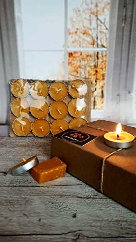 (12 Adet) Tealight Doğal Petek Mum Ekonomik Boy (8Gr) Beeswax Candle