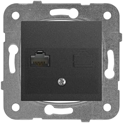 / Füme Data+Nümeris Cat6+Cat3 Mekanizma+Düğme Kapak