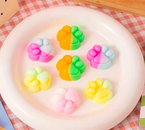 6 Adet Sevimli Mini Sukuşi Kedi Patisi Oyuncaklar, Mochi Squishy Yumuşak Kedi Pençesi, Önleyici Oyuncaklar, Çocuklar ve Yetişkinler için Sıkmalı Oyuncaklar, Rahatlatıcı Oyuncaklar ve