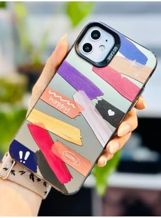 11 ile Uyumlu (12 Görünümlü) KÖŞELİ Parmak İzi Bırakmaz Baskılı Metalik ELECTRO Silikon Kılıf