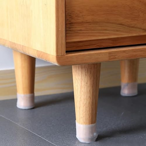 24 Adet Şeffaf Silikon Bacak Koruyucu Kapak Seti, Kaymaz, Sessiz, Yuvarlak Mobilya Ayak Kılıfı, Zemin Koruma için Şeffaf Silikon Ayak Pedleri, Masa Ayak Uyumlu