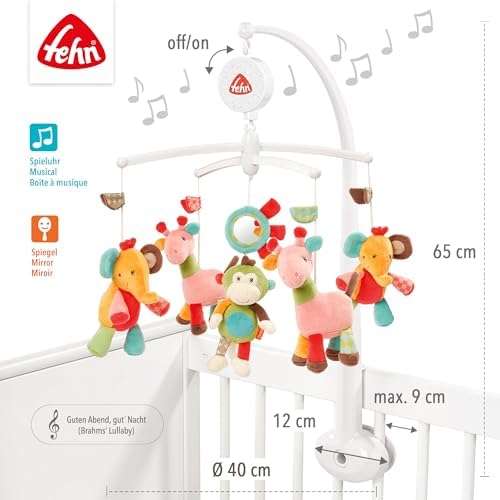 Müzik Mobil - Sevimli Hayvanlı Bebek Uyku Yardımı - Bebek Mobil Müzik Kutusu Melodi - 0-5 Ay arası Bebekler için Müzik Mobil Bebek Yatağı Oyuncak