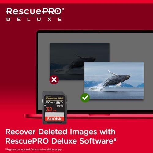 32GB Extreme PRO RescuePRO Deluxe SDHC+kart, 100MB/s'ye kadar, UHS-I, Sınıf 10, U3, V30