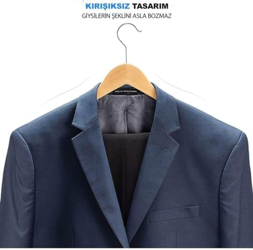 6 Adet Ahşap Elbise Askısı,Etek,Pantolon,Elbise,Gömlek İçin Dolap İçi Tahta Askı,Gardrop Askısı (6)