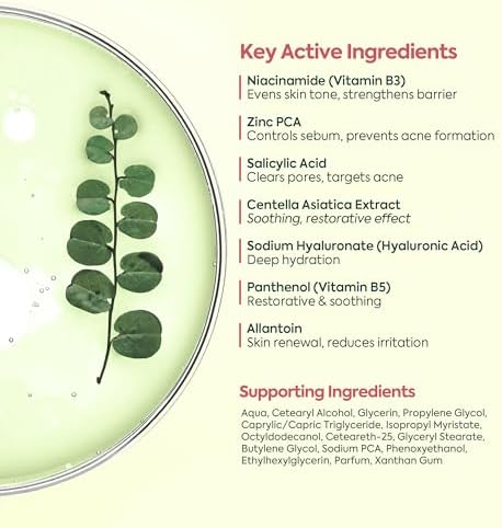 Akne Kremi Yüz İçin – Sivilce ve Akne Karşıtı Leke Kremi – Salisilik Asit & Niasinamid ile Leke Giderici – Genç ve Yetişkin Cilt Bakımı, 40 ml