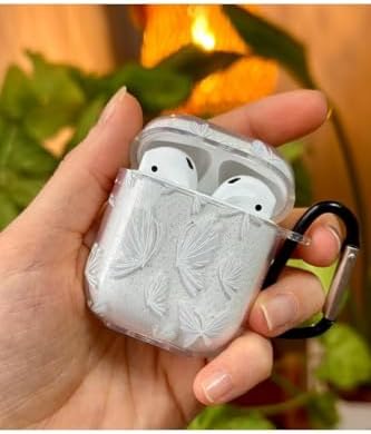 1. Nesil Ve 2. Nesil ile Uyumlu Kelebek Tasarımlı Simli Kalın Şeffaf Silikon Kılıf - Beyaz