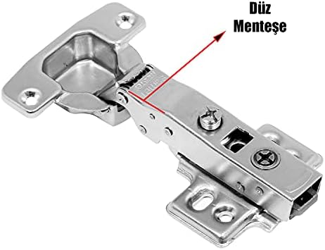 1 ÇİFT Frenli Dolap Kapak Menteşesi Pistonlu Düz Tas Menteşe