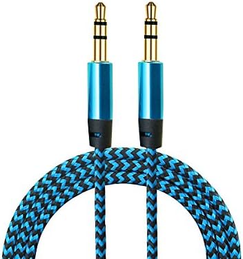 AUX 3.5mm Data Ses Örgü Kablo Mavi