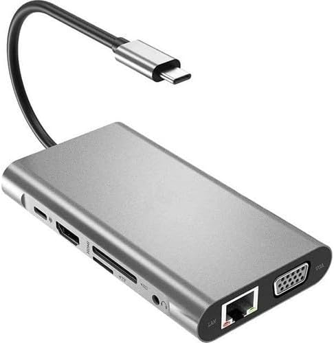 FC31 Uyumlu Type-C™ USB-C to 4* USB 3.0 4K 1080p HD HDMI VGA Pd Aux Ses Sd Tf Kart 11IN1 Çevirici Hub Adaptör