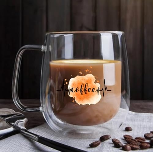 ODİ HOME 2 Adet Odi Çift Cidarlı Cam Kupa Bardak Double Kulplu Bardak 250 Ml