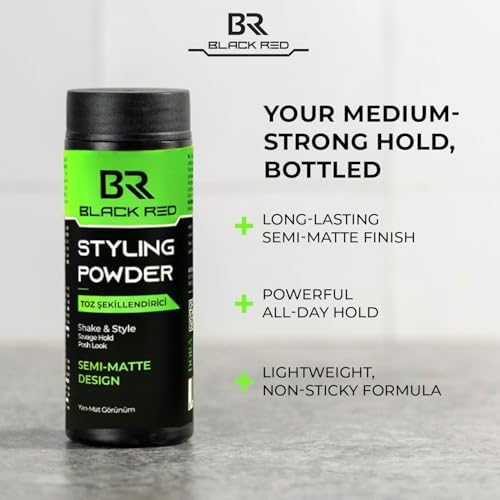 BLACK & RED Saç Şekillendirici Toz Wax Hacimli ve Yarı Mat Görünüm - Semi Matte Toz Wax - 20G