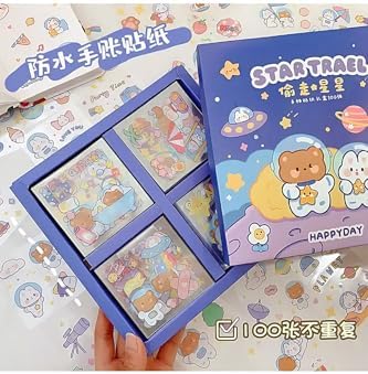 GUGUK Star Travel Temalı 100 Yaprak 4 Bölmeli Seti • Bullet Journal