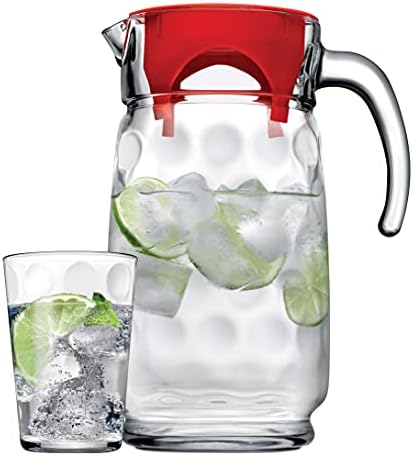 Space Su Takımı Kırmızı Kapaklı 1600 cc Sürahi ve Su Bardağı