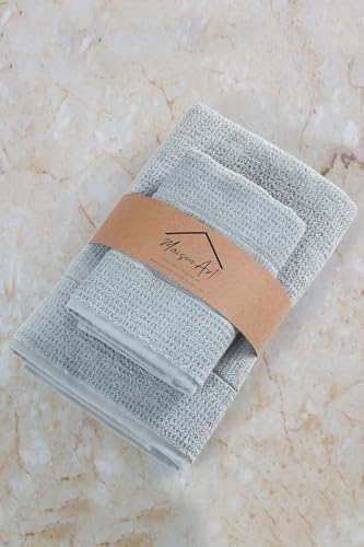 Tekstil | 50x90-70x140 Cm 4'Lü Banyo Havlu Seti,%100 Pamuklu Havlu Takımı Gri