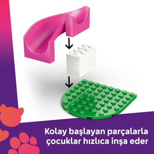 Yavru Köpek Oyun Parkı 42665-4 Yaş ve Üzeri Kız ve Erkek Çocuklar için 3 Köpek Figürü ile Aliya ve Sara Mini Bebekleri İçeren Yaratıcı Oyuncak Yapım Seti, Hediye Fikri (66 Parça)