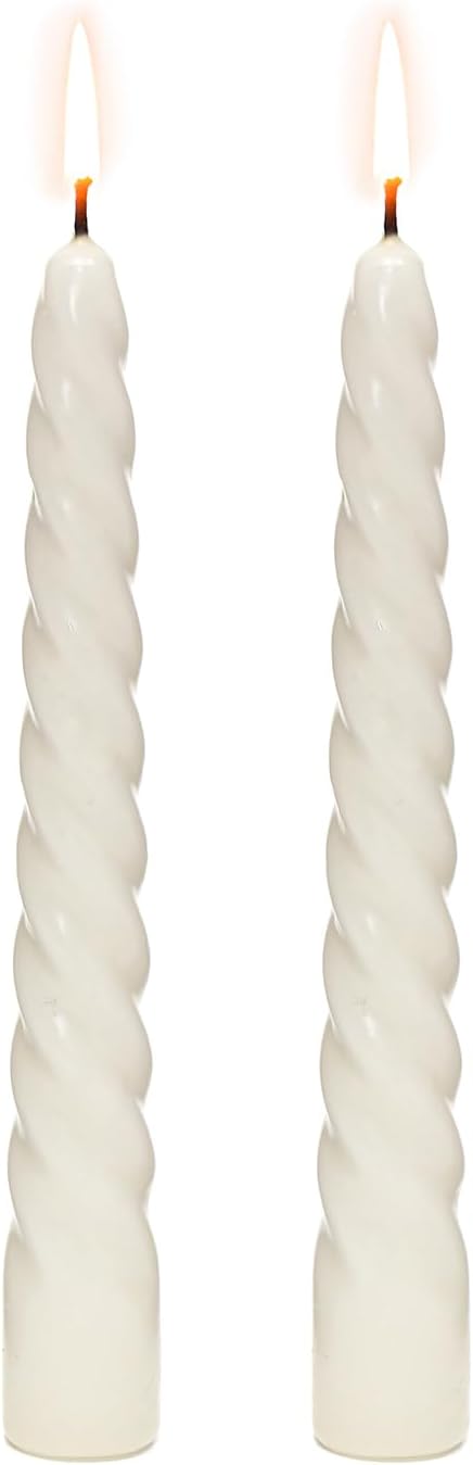 2'li Beyaz Şamdan Mum Seti