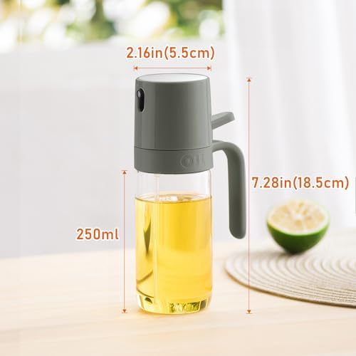 Yağ püskürtme şişesi, 250 ml yağ püskürtücü, sıcak hava fritözünde pişirmek için, sızdırmaz cam zeytinyağı şişesi, salata pişirmek için, ızgara, mutfak, pişirme gereçleri