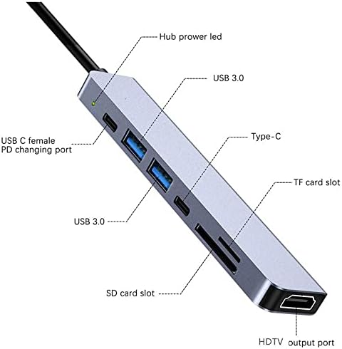 CH-13C Uyumlu Type-C To 2* USB 3.0 Sd Tf 4K Hd 1080P HDMI Pd Kart Okuyucu Çevirici Hub Adaptör