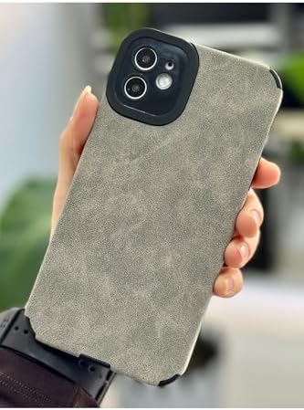 11 ile Uyumlu Alcantara Tasarımlı Esnek Silikon Kılıf