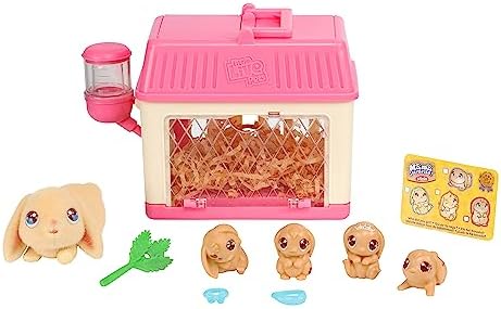 Live Pets - Mama Surprise Minis. Feed and Nurture a Lil' Inside Their Hutch so she can be a Mama. She has 2, 3, or 4 Babies with to Dress Up The Babies