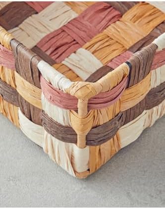 Modern Square Kağıt İp Sepet Kahve